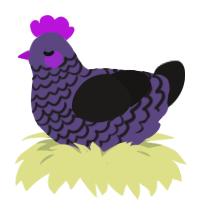 Anomalous Yesterday, a overcast and sable chicken with a lace pattern