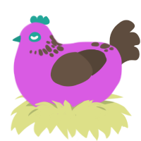 A orchid and bark chicken with a neck-speckle pattern