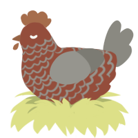 A russet and ash chicken with a lace pattern