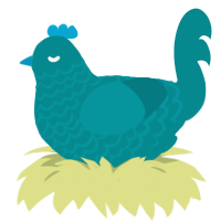 teal xxy, a teal chicken with a lace pattern