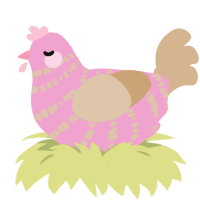 (unnamed), a pink and beige chicken with a bar pattern