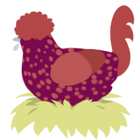 (unnamed), a wine and red chicken with a speckle pattern