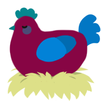 (unnamed), a maroon and sapphire chicken