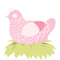 La Vie en Rose, a rose chicken with a lace pattern