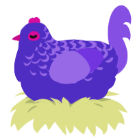 (unnamed), a indigo and blurple chicken with a half-lace pattern