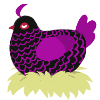 (unnamed), a black and plum chicken with a lace pattern