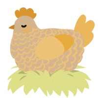 Marigold, a beige and honey chicken with a lace pattern
