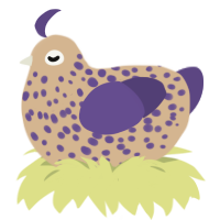 Blackberry Pie, a beige and overcast chicken with a speckle pattern
