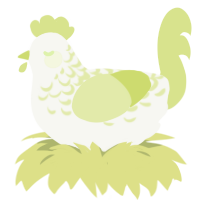 Lemon Lace, a white and lemon chicken with a half-lace pattern