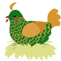 matcha orange, a leaf and orange chicken with a lace pattern
