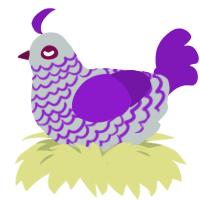 (unnamed), a silver and violet chicken with a lace pattern