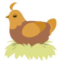A brown and orange chicken with a head pattern