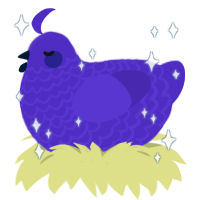 Lenore, a indigo chicken with a lace pattern