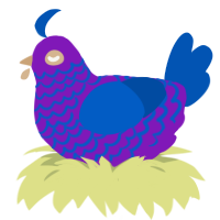(unnamed), a violet and ultramarine chicken with a lace pattern