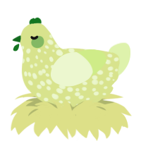 A lemon and apple chicken with a speckle pattern