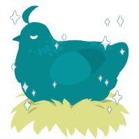 Hearts-Teal-er, a teal chicken with a neck-speckle pattern