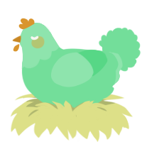 A spring chicken with a head pattern