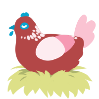 Red Shift, a red and rose chicken with a neck-speckle pattern