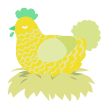 woah, a yellow and lemon chicken with a lace pattern