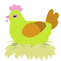 (unnamed), a lime and ochre chicken
