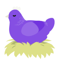 (unnamed), a blurple chicken with a neck-band pattern