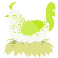 Lime Lace, a white and lime chicken with a half-lace pattern