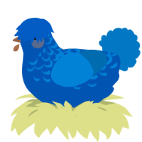 Polluted water, a ultramarine and sapphire chicken with a half-lace pattern