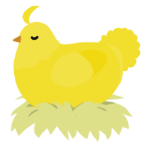 SQUEAKSY TOY, a yellow chicken with a head pattern