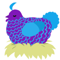 Retro Paper Cup, a violet and sky chicken with a lace pattern