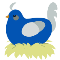 A ultramarine and silver chicken