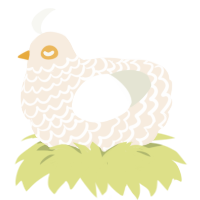 Xor, a cream and white chicken with a lace pattern