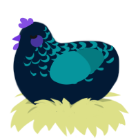 Angler, a tumblr and teal chicken with a half-lace pattern