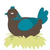 A bark and sea chicken with a neck-speckle pattern