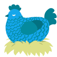 Dewdrop, a sky and sea chicken with a lace pattern