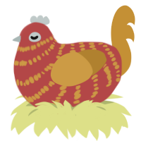 (unnamed), a red and gold chicken with a bar pattern