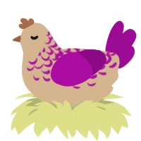 A beige and plum chicken with a half-lace pattern
