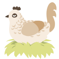 Brown Sugar Cream, a cream and beige chicken with a half-lace pattern