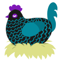 A sable and sea chicken with a lace pattern