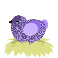 Achondroplasiaphobia, a overcast and lilac chicken with a double-lace pattern