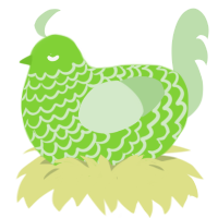 Uranium-238, a grass and gluppy chicken with a lace pattern