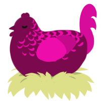A wine and fuchsia chicken with a half-lace pattern