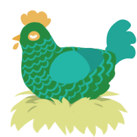(unnamed), a viridian and turquoise chicken with a lace pattern