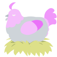 (unnamed), a mist and lavender chicken with a head pattern