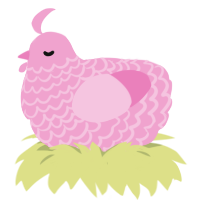 pink, a pink chicken with a lace pattern