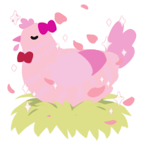 Madoka, a rose and pink chicken with a bar pattern