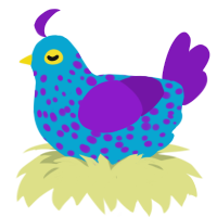 (unnamed), a cerulean and violet chicken with a speckle pattern