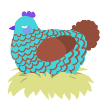 (unnamed), a aqua and russet chicken with a lace pattern