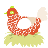 nashville hot, a vermilion and cream chicken with a lace pattern