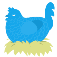 Skyline, a sky chicken with a lace pattern