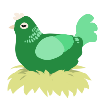 Cucumber, a viridian and spring chicken with a neck-band pattern